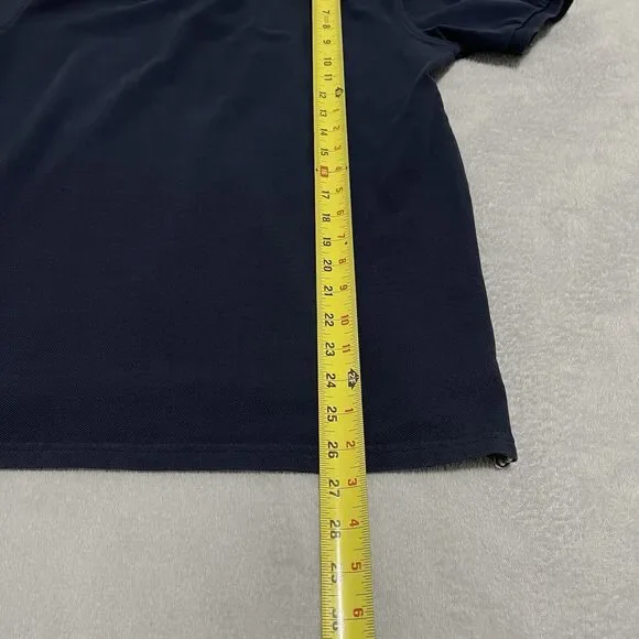Rugby Polo Shirt Navy Blue Large Paul Kehl Contrast Color Collar US Size Medium - Picture 6 of 7